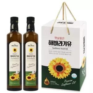 프리미엄 해바라기씨유(500mlx2P)유리병