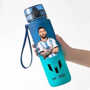 650ml 리오넬 메시 블루 PC 안전 휴대용 스포츠 야외 축구 스타 물병 대용량 병 팬 선물