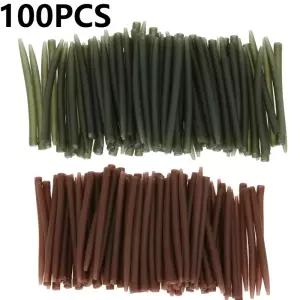 20-100PC 터미널 잉어 낚시 엉킴 방지 슬리브 후크 고무 팁 튜브 포지셔너 태클과 연결
