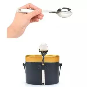 ( )스텐 캠핑숟가락 포크수저 군대수저 20cm 3호