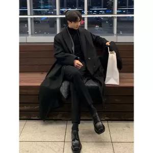 남자 남성모직코트 롱코트 남자코트 남자겨울코트 남자반코트 겨울 겨울코트 오버핏 캐주얼 자켓