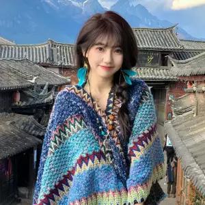 망토 가디건 보헤미안 판쵸 보헤미안판초 블랭킷 케이프 담요 에스닉