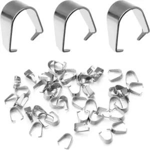 100pcs 스테인레스 스틸 Clasps Bails 매력 멜론 씨앗 버클 펜던트 DIY 목걸이 팔찌 커넥터 보석 결과