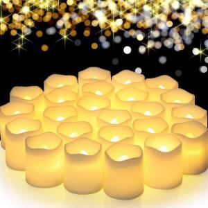 LED초 1224PCS FLAMELESS LED 차 조명 파티 홈 촛불 TEALIGHT 구동 대 배터리 인테리어에 한 양초 100