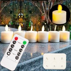 LED초 6PCS LED 촛불 램프 충전식 깜박이는 빛 밤 파티