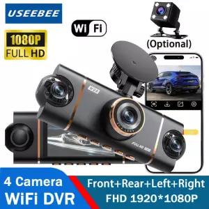 4채널 전후방 카메라 차량용 블랙박스 DVR WiFi HD 080P 비디오 시야 기능 탑재 안전용