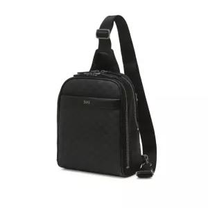닥스 액세서리 25FW 블랙 DD로고 가죽 슬링백 DBBA5F723BK
