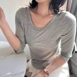 1+1 6컬러 유넥 7부티셔츠 모달 레이온반팔티