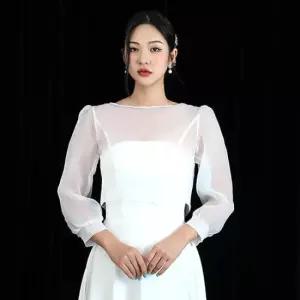 아트박스 숲속드레스 망사 퍼프 웨딩 볼레로  44-88 리본) 셀프스몰웨딩