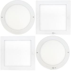 장수 LED 슬림 엣지 원형 센서등 사각 직부등 8인치 20W 220mm 주광 주백 전구색