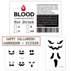 today 발송 혈액팩스티커 할로윈유령 HALLOWEEN가렌더 파티용품 포토존 혈액형스티커 