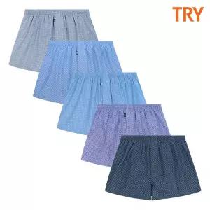 [T쇼페] TRY 순면 트렁크 팬티 5종 세트 데일리 항균 남자 속옷 남편 사각 팬티