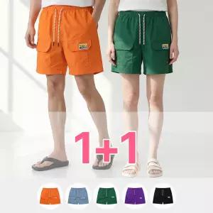 [파라고나] 2장세트 남여공용 캘리포니아 패치 나일론 숏 카고 밴딩 팬츠 5color U25SP201