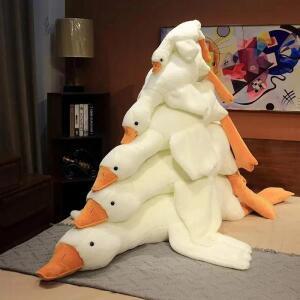 50 190cm 귀여운 큰 흰색 거위   Kawaii  오리 수면 베개 쿠션  인형 동물  생일 선물