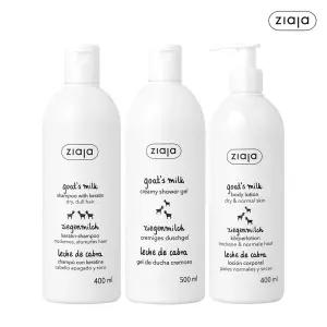 지아자 산양유 샴푸 400ml + 바디워시 500ml + 바디로션 400ml