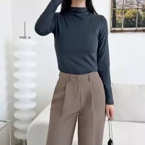 여자 기모 반목 폴라 티셔츠 데일리 스포츠 스포츠웨어 폴라티셔츠 등산복 (WFFVRBG)