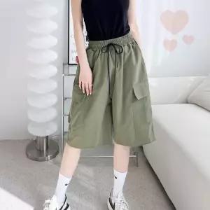 여자 카고 반바지 건빵 작업팬츠 여름 데일리 워크웨어 비치웨어 베이직 고무줄
