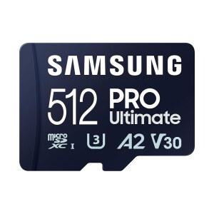 [미국배송] 삼성호환 PRO 얼티밋 마이크로SD 메모리 카드 + 어댑터 512GB 마이크로SDXC 최대 200MB/S 4K UHD UHSI 클래스 10 U3 V30 고프로호환 액션캠용 A2 DJI 호환 드론 게이밍 휴대폰 태블릿 MBMY512SA /AM