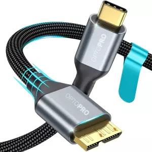 옵토프로 USB 3.0 C to 마이크로B 외장하드 케이블 삼성 LG 도시바 WD 호환 연결선 0.25m 1m