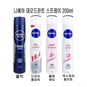 현이몰 니베아 데오드란트 스프레이형 200ml (옵션선택) 데오도란트 쿨킥 엑스트라브라이트 롤온