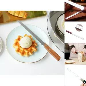 우드 손잡이 브래드 나이프 바게뜨 빵칼 다용도 빵칼 27cm/식빵칼/베이글/가정용/고급/디저트/서버/바게트