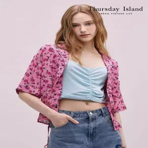 [써스데이아일랜드][Thursday Island] 셔츠 카라 플라워 블라우스(T244MBL247W)