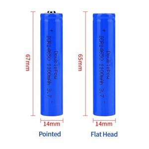 ICR14650 리튬 배터리 3.7V 1100mAh 충전식 이온 셀 전동 칫솔 마이크 플래시전구용