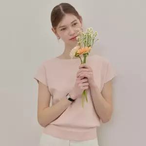 [리안뉴욕][리안뉴욕] 스퀘어 보트넥 니트_핑크베이지