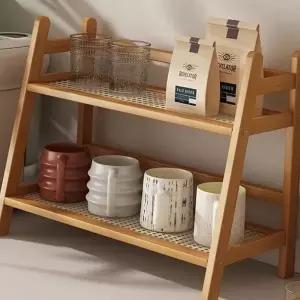 거실 선반 2단 탁상 수납 다용도 선반 원목 조리대 화장실 싱크대 정리대 수납장 진열대 책꽂이 욕실 주방