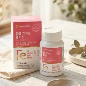 어지럼증상에좋은영양제 여성 청소년 임산부 식물성비헴철 고효능 철분25mg 작은알약 가족영양제 3개월분