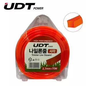 UDT 예초기 나일론줄 사각 줄날 굵기 2.7mm 길이 70M