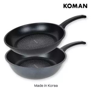 코맨 블랙 IH 프라이팬 28cm + IH 궁중팬 28cm 세트