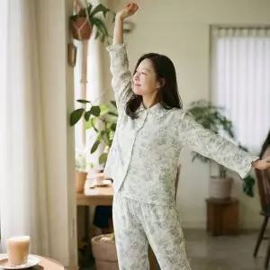 [하프클럽/]여성 파자마 거즈면 파자마바지 상하세