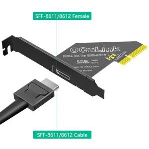eGPU 독 PCIe 4.0 1X / 4X to Oculink SFF-8611/8612 어댑터 카드 및 4I Mini SAS 연장 케이블