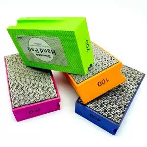 샌드페이퍼 종이사포 1/4pcs 다이아몬드 핸드 폴리싱 패드 95x60mm 타일 유리 연마 그라인딩 블록 스톤 대
