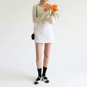 [하프클럽/]여성 보트넥 롱슬리브 골지 티셔츠 슬림핏