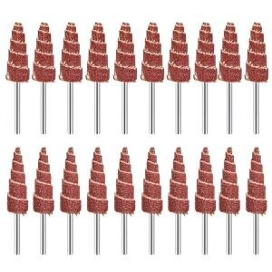 원형사포 10mm12mm 그라인딩 헤드 샌드페이퍼 종이 플랩 콘 Dremel Accessorie 로타리 도구 80-600 그릿