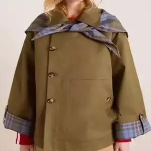 여사친 빈티지 캐주얼 봄 양면 코트 외투 마린 점퍼 네크라인 천자수 체크 야상 DUCHI1