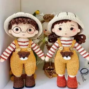 뜨개질 토끼커플 코바늘 인형 만들기 재료 수예품 세트 뜨기 손뜨게 패키지 키트