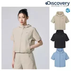 디스커버리 26SS 여성 프레시벤트 경량 우븐 트레이닝 반팔 후드 자켓 집업 DWTR96063 197985