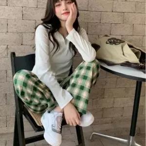 [하프클럽/]뽀글이 팬츠 양털 체크바지 수면바지 겨울바지
