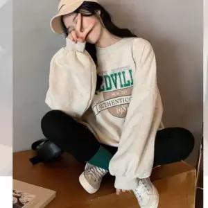 [하프클럽/]루즈핏 맨투맨 티셔츠 커플 영문 프린팅