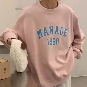 [하프클럽/]여자 긴팔티 레터링 커플룩 목폴라
