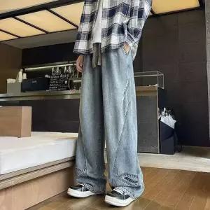 남자 팬츠 청 배기핏 최신 사계절 레터링 힙합 트렌드 DUCHI2