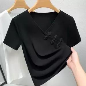 여름 여사친 롱루즈핏 탑 반팔 티 버튼 셔츠 트렌치 브이넥 루즈핏 빅사이즈 BE2