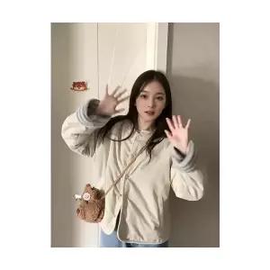 여자 추천 모피 코트 양면 스트라이프 램스울 빈티지 라운드 싱글 보온 캐주얼 SPO마켓1