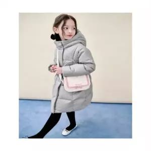 빈폴 키즈 여아 덕다운 중경량 롱패딩 라이트 그레이 (BI5X38G022) (5X38G)