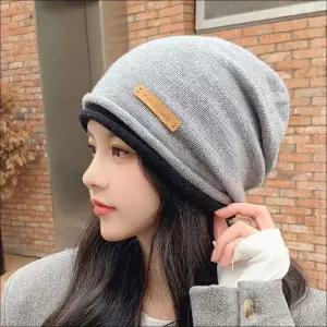 [룽스_62]레이어드 캐주얼 여성비니 겨울모자 롱비니 4색