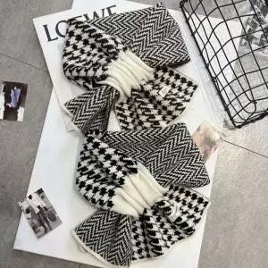 [룽스_62]숏 헤링본 니트 부드러운 짧은 넥워머 하운드투스