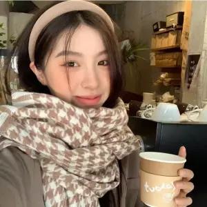 [룽스_62]체크 숏목도리 쁘띠 스카프 겨울 겨울목도리 코디